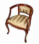 isolated old vintage wood armchair classic italian style