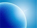 Spermatozoon, floating to ovule - 3d render