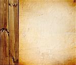 Grunge background with wooden boards and stucco texture