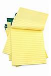 lined paper notebooks on white background