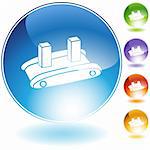 Shipping conveyor belt icon isolated on a white background.