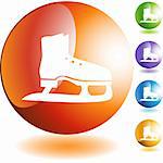 Ice skate icon button symbol isolated on a background.