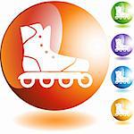 Rollerblade icon button symbol isolated on a background.