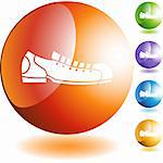 Bowling shoe icon button symbol isolated on a background.