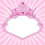 Beautiful background with crown frame for true princess