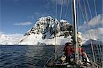 Sailing in Antartcica: Beautiful landscape in Antarctica. Some snow covered mountains.