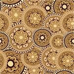 Sepia Mandala Seamless Pattern Tile