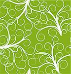 illustration drawing of green seamless plant pattern