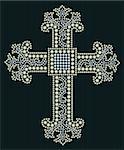 shiny cross stone beaded design