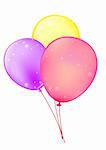 three color ballon on the white background