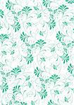 illustration drawing of green flower seamless pattern