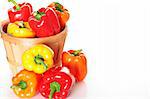 colorful bell pepper basket with copyspace
