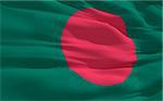 Fluttering flag of Bangladesh on the wind