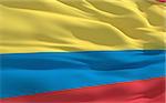 Fluttering flag of Colombia on the wind