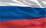 Fluttering flag of Russia on the wind