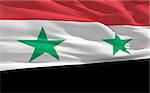 Fluttering flag of Syria on the wind