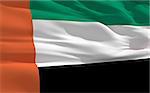 Fluttering flag of United Arab Emirates on the wind