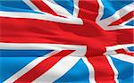 Fluttering flag of United Kingdom on the wind