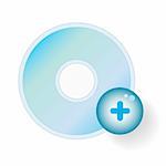 vector illustration of a compact disc add icon