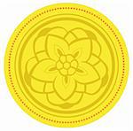 flower pattern on the yellow circle background