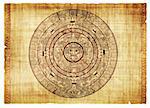 Maya calendar on ancient parchment