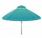 blue opened umbrella isolate on a white background