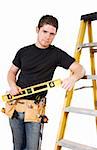 Stock image of male handyman/worker, isolated on white