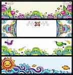 Floral decorative banners with space for your text.