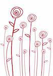 red flowers, vector background
