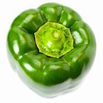 Green yellow pepper isolated on white background