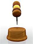 Classic wooden judge's gavel, Symbol of justice - judicial 3d gavel.