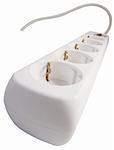 white multiple socket . Isolated over white background .