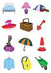 Assorted Children Cute Toys Items in Vector