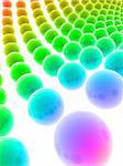 3d rendered illustration from lines of rainbow balls