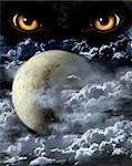 Dark series - full moon. Horror in night