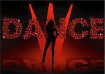 Dance Wallpaper - Girl silhouette, Background illustration, vector