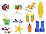 summer beach icons