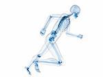 3d rendered illustration of a running human skeleton