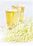 Healthy and delicious elder flower tea or lemonade