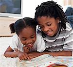 brother and daughter reading books