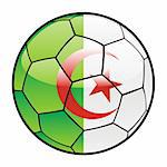 fully editable illustration flag of Algeria on soccer ball