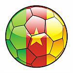 fully editable illustration flag of Cameroon on soccer ball