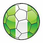 fully editable illustration flag of Nigeria on soccer ball