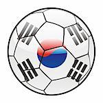 fully editable illustration flag of South Korea on soccer ball
