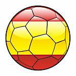fully editable illustration flag of Spain on soccer ball