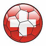 fully editable illustration flag of Switzerland on soccer ball