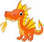 Illustration of Cute Cartoon fire dragon