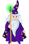 Sorcerer wizard magician with staff