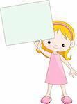Cute little Girl holding blank sign