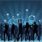 Clubbing - dance party background illustration, vector